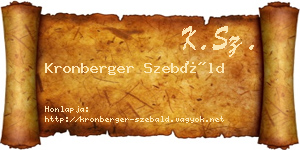 Kronberger Szebáld névjegykártya